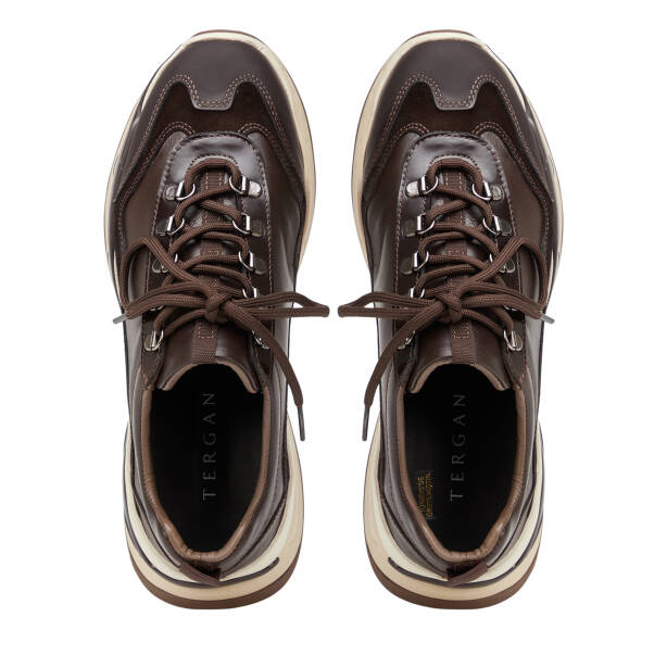 Kahverengi Hakiki Deri Erkek Sneaker - E26S1AY57822-A24 - 5