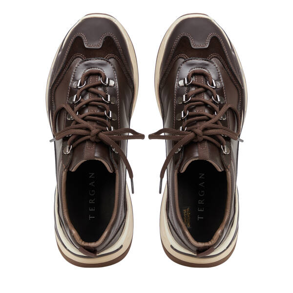 Kahverengi Hakiki Deri Erkek Sneaker - E26S1AY57822-A24 - 5