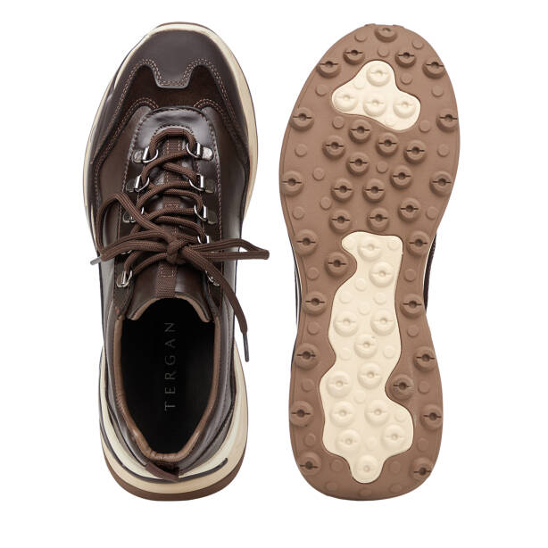 Kahverengi Hakiki Deri Erkek Sneaker - E26S1AY57822-A24 - 6