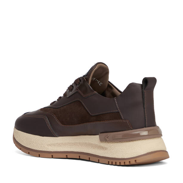 Kahverengi Hakiki Deri Erkek Sneaker - E26S1AY57824-F56 - 4