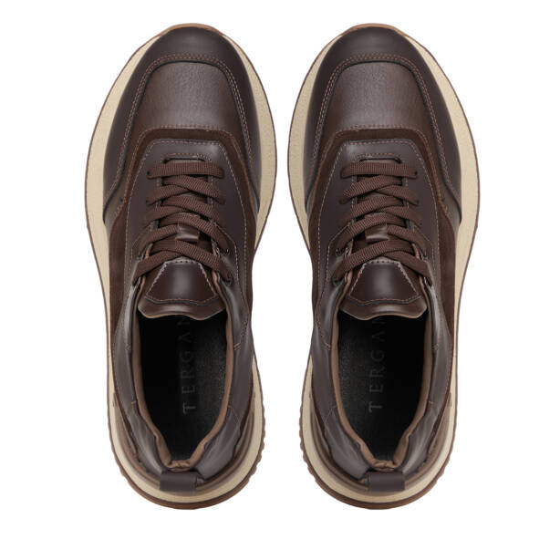 Kahverengi Hakiki Deri Erkek Sneaker - E26S1AY57824-F56 - 5