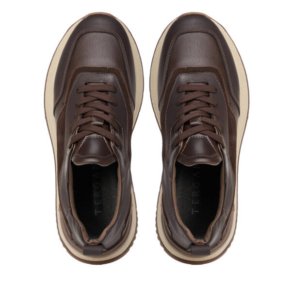 Kahverengi Hakiki Deri Erkek Sneaker - E26S1AY57824-F56 - 5
