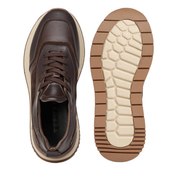 Kahverengi Hakiki Deri Erkek Sneaker - E26S1AY57824-F56 - 6