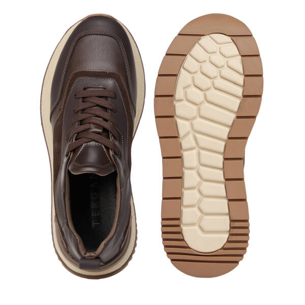 Kahverengi Hakiki Deri Erkek Sneaker - E26S1AY57824-F56 - 6