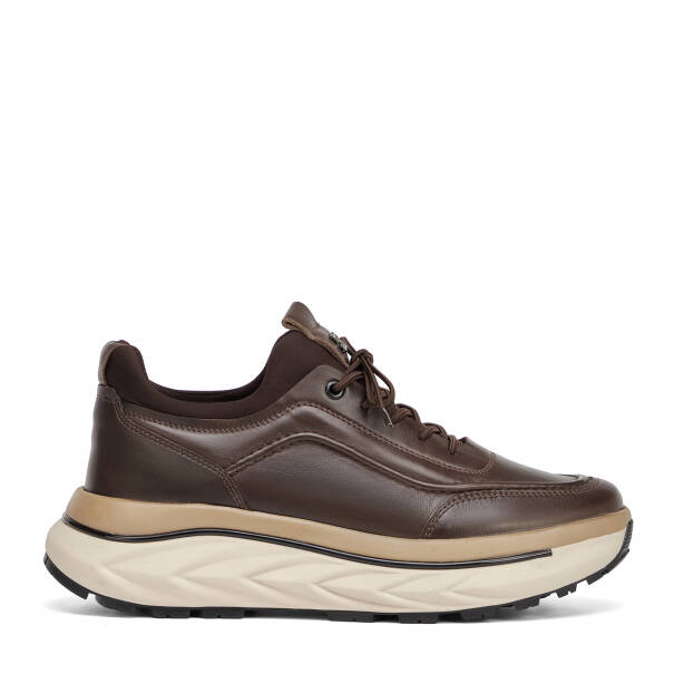 Kahverengi Hakiki Deri Erkek Sneaker - E26S1AY57828-A24 