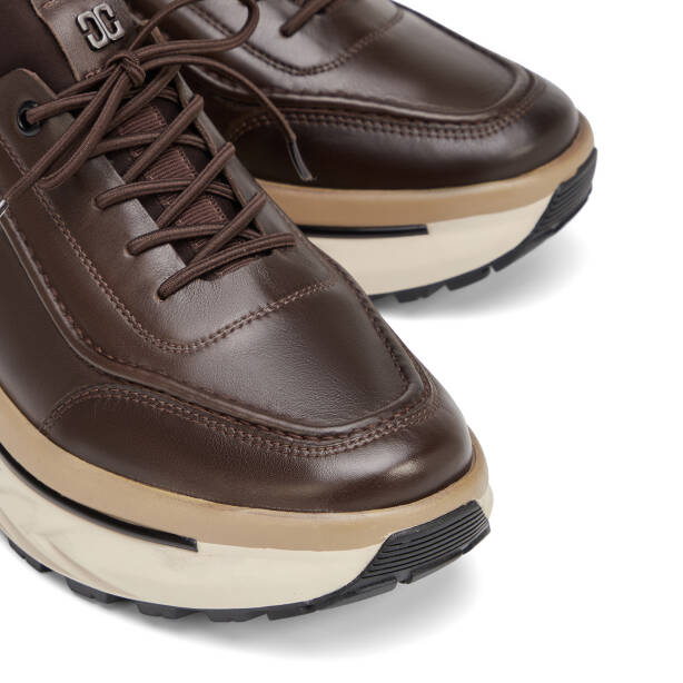 Kahverengi Hakiki Deri Erkek Sneaker - E26S1AY57828-A24 - 3