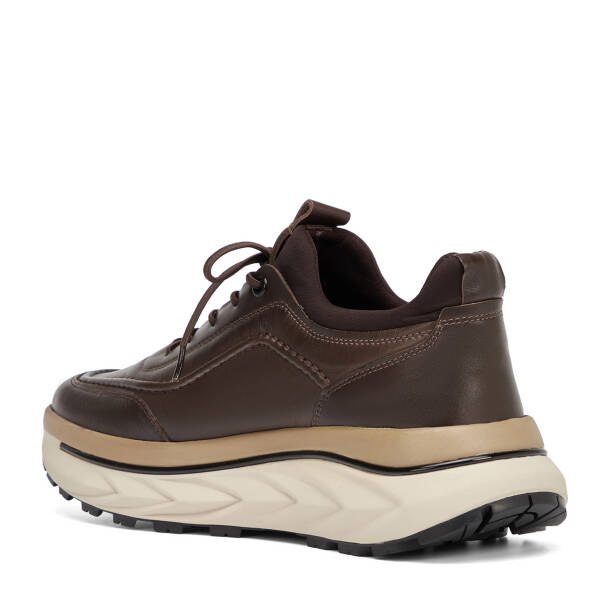 Kahverengi Hakiki Deri Erkek Sneaker - E26S1AY57828-A24 - 4