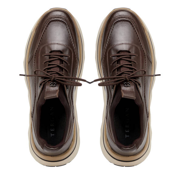 Kahverengi Hakiki Deri Erkek Sneaker - E26S1AY57828-A24 - 5