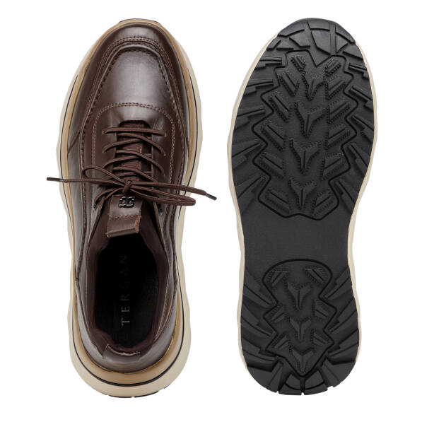 Kahverengi Hakiki Deri Erkek Sneaker - E26S1AY57828-A24 - 6