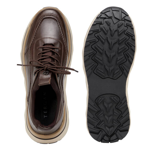 Kahverengi Hakiki Deri Erkek Sneaker - E26S1AY57828-A24 - 6