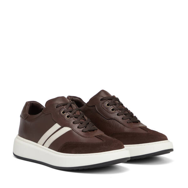 Kahverengi Hakiki Deri Erkek Sneaker - E26S1AY57841-A24 - 2