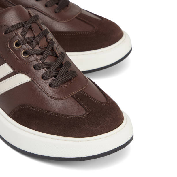 Kahverengi Hakiki Deri Erkek Sneaker - E26S1AY57841-A24 - 3