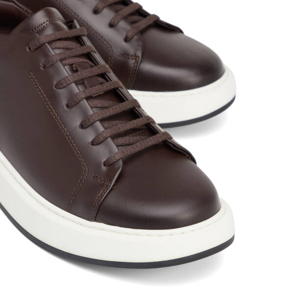 Kahverengi Hakiki Deri Erkek Sneaker - E26S1AY57842-A24 - 3