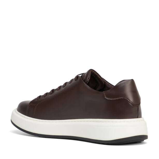 Kahverengi Hakiki Deri Erkek Sneaker - E26S1AY57842-A24 - 4