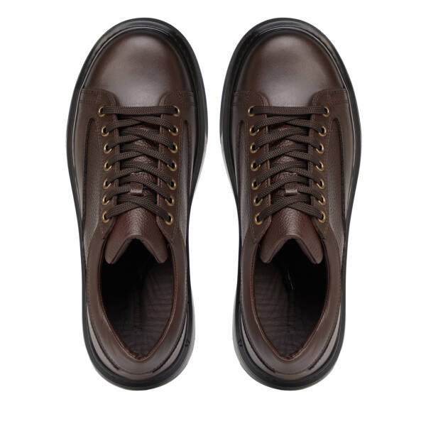 Kahverengi Hakiki Deri Erkek Sneaker - E26S1AY57843-A24 - 5