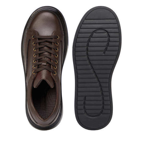 Kahverengi Hakiki Deri Erkek Sneaker - E26S1AY57843-A24 - 6