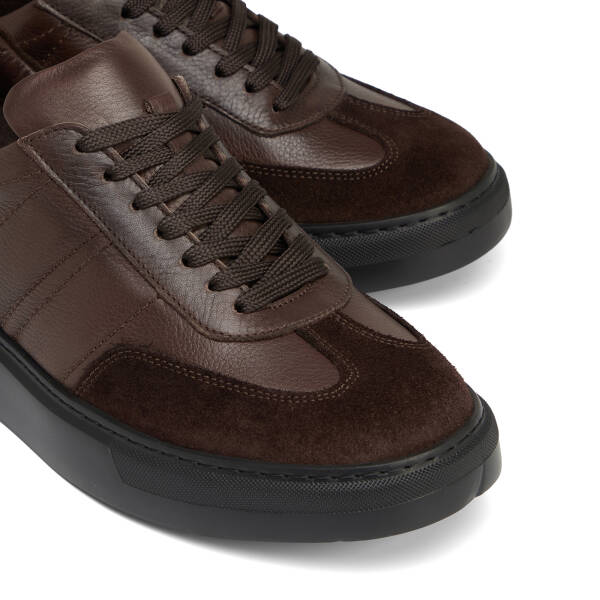 Kahverengi Hakiki Deri Erkek Sneaker - E26S1AY57846-A24 - 3