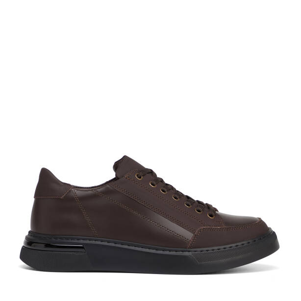 Kahverengi Hakiki Deri Erkek Sneaker - E26S1AY57848-A24 