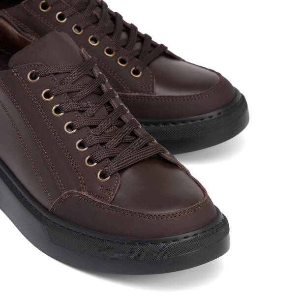Kahverengi Hakiki Deri Erkek Sneaker - E26S1AY57848-A24 - 3