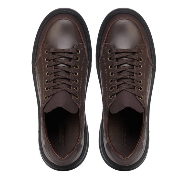 Kahverengi Hakiki Deri Erkek Sneaker - E26S1AY57848-A24 - 5