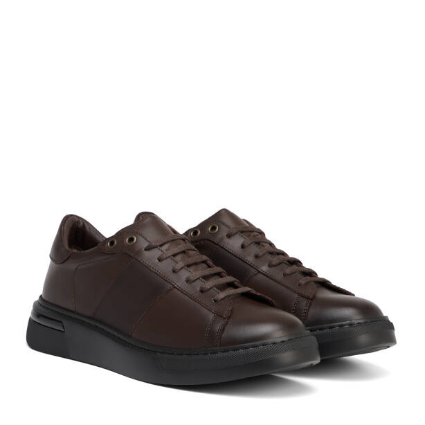 Kahverengi Hakiki Deri Erkek Sneaker - E26S1AY57849-A24 - 2