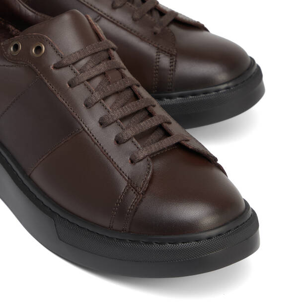 Kahverengi Hakiki Deri Erkek Sneaker - E26S1AY57849-A24 - 3
