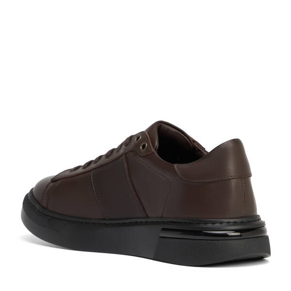 Kahverengi Hakiki Deri Erkek Sneaker - E26S1AY57849-A24 - 4