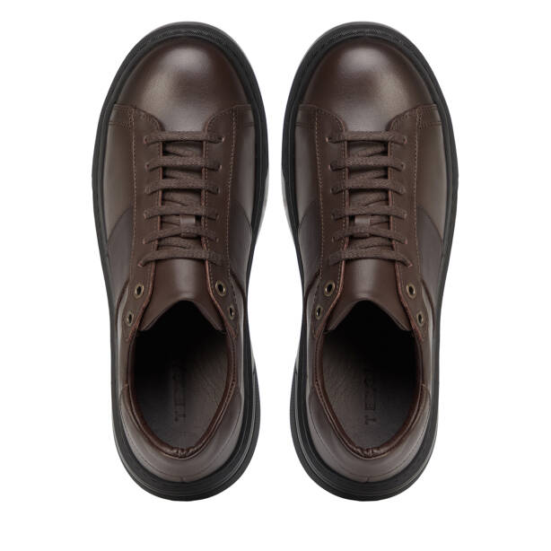 Kahverengi Hakiki Deri Erkek Sneaker - E26S1AY57849-A24 - 5