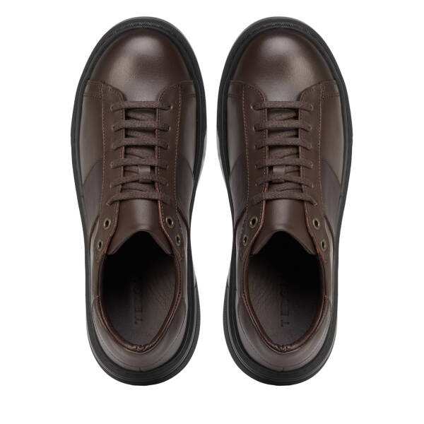 Kahverengi Hakiki Deri Erkek Sneaker - E26S1AY57849-A24 - 5