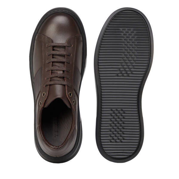 Kahverengi Hakiki Deri Erkek Sneaker - E26S1AY57849-A24 - 6