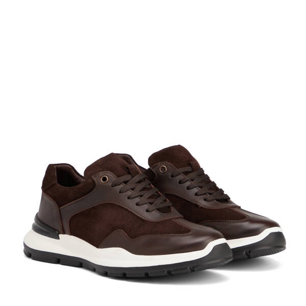 Kahverengi Hakiki Deri Erkek Sneaker - E26S1AY57851-A24 - 2