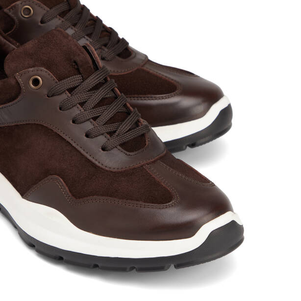 Kahverengi Hakiki Deri Erkek Sneaker - E26S1AY57851-A24 - 3
