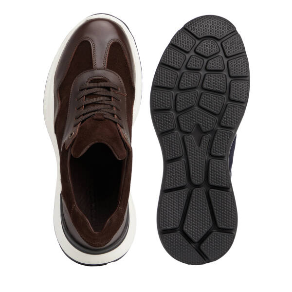 Kahverengi Hakiki Deri Erkek Sneaker - E26S1AY57851-A24 - 5