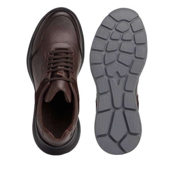 Kahverengi Hakiki Deri Erkek Sneaker - E26S1AY57854-A24 - 5