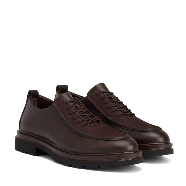 Kahverengi Hakiki Deri Erkek Sneaker - E26S1AY57871-A24 - 2