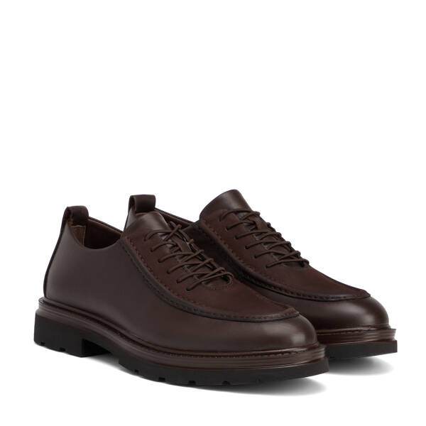 Kahverengi Hakiki Deri Erkek Sneaker - E26S1AY57871-A24 - 2