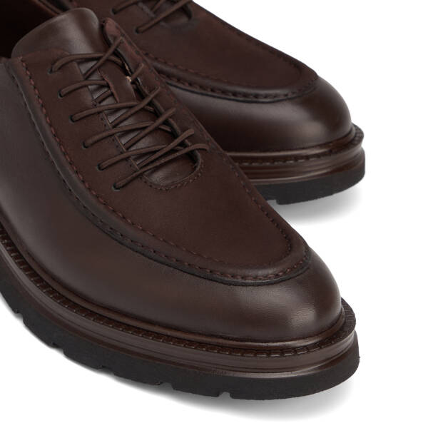 Kahverengi Hakiki Deri Erkek Sneaker - E26S1AY57871-A24 - 3