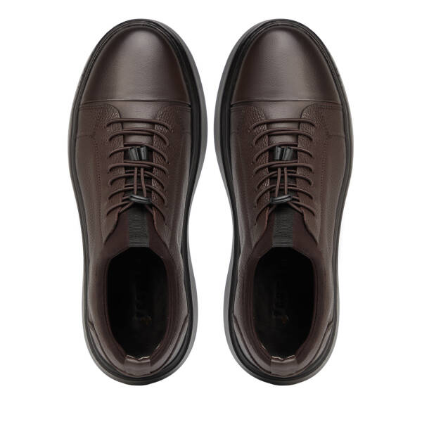 Kahverengi Hakiki Deri Erkek Sneaker - E26S1AY57876-A24 - 5