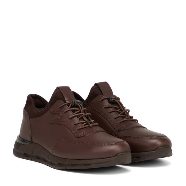 Kahverengi Hakiki Deri Erkek Sneaker - E26S1AY57878-A24 - 2
