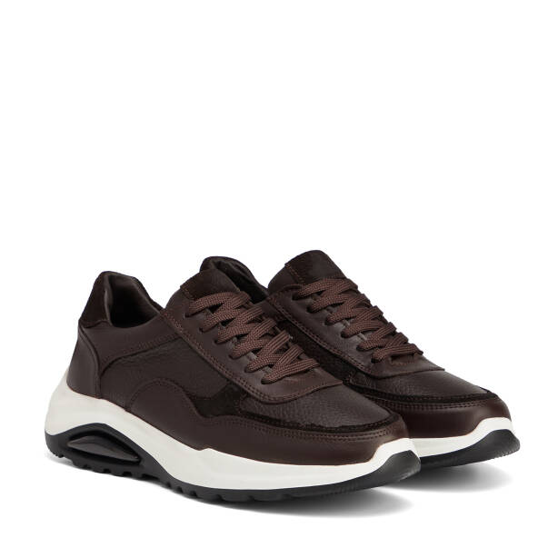 Kahverengi Hakiki Deri Erkek Sneaker - E26S1AY57902-A24 - 2