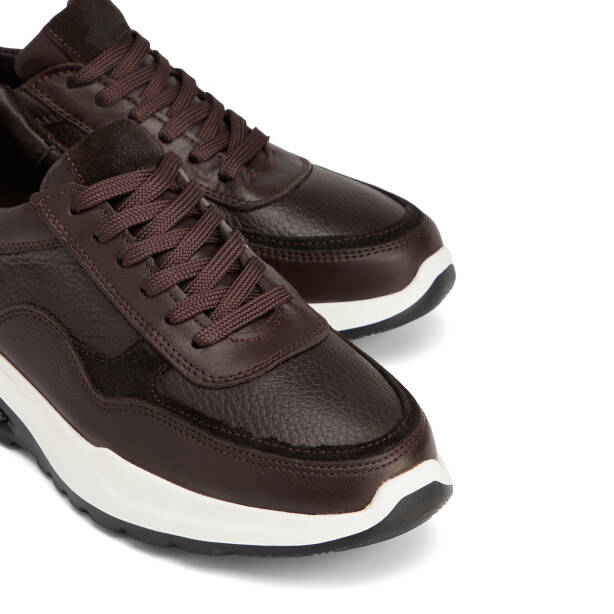 Kahverengi Hakiki Deri Erkek Sneaker - E26S1AY57902-A24 - 3
