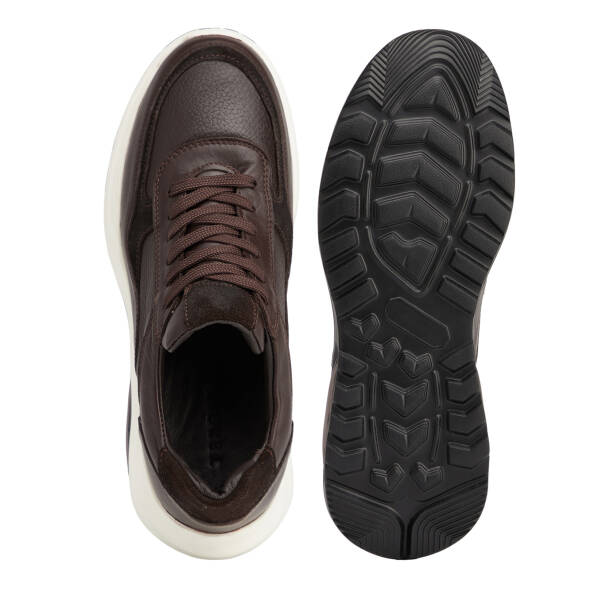 Kahverengi Hakiki Deri Erkek Sneaker - E26S1AY57902-A24 - 5