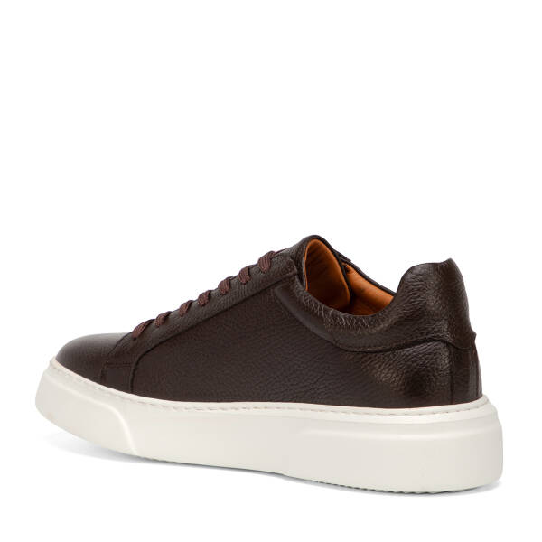 Kahverengi Hakiki Deri Erkek Sneaker - E4MEAY057782-A42 - 4