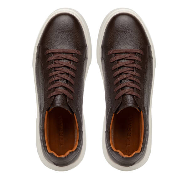 Kahverengi Hakiki Deri Erkek Sneaker - E4MEAY057782-A42 - 5