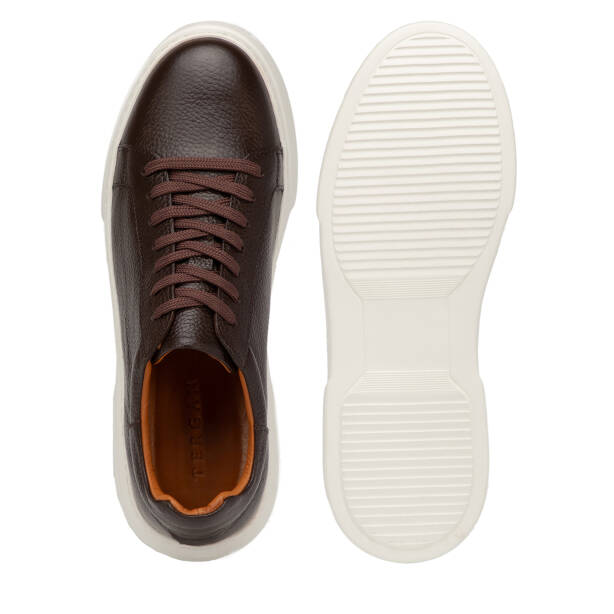 Kahverengi Hakiki Deri Erkek Sneaker - E4MEAY057782-A42 - Tergan Four Season