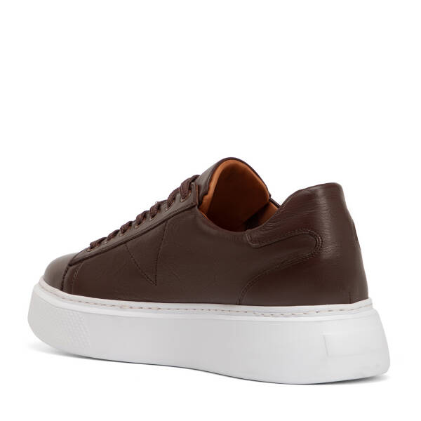 Kahverengi Hakiki Deri Erkek Sneaker - E4MEAY057784-A24 - 4