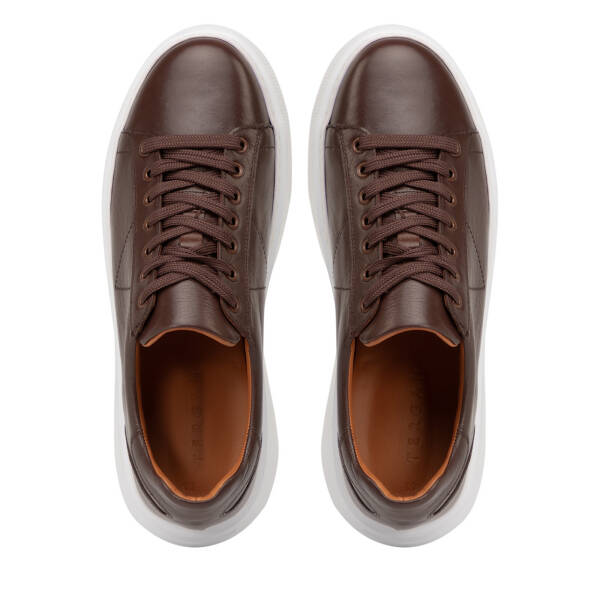 Kahverengi Hakiki Deri Erkek Sneaker - E4MEAY057784-A24 - 5