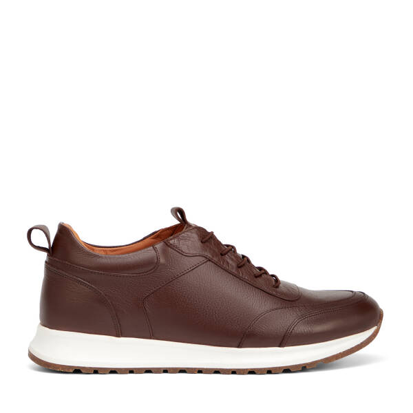Kahverengi Hakiki Deri Erkek Sneaker - E4MEAY057787-A24 - 1