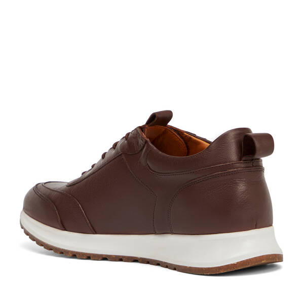 Kahverengi Hakiki Deri Erkek Sneaker - E4MEAY057787-A24 - 4