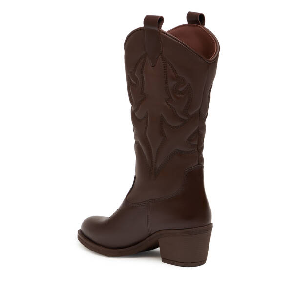 Kahverengi Hakiki Deri Kadın Çizme - K25K1CM68314-A24 - 3
